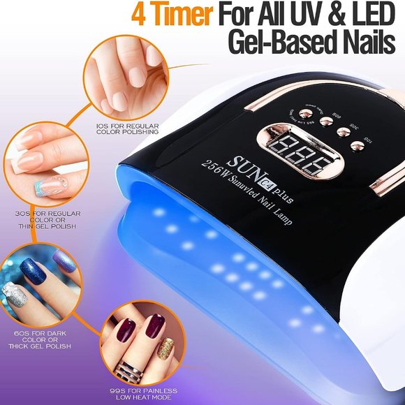 UV LED Gel Nail Art Manicure Lamp Dryer 256W Sleek Corded Plug-in with Handle - Picture 3 of 6